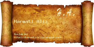 Harmati Aliz névjegykártya